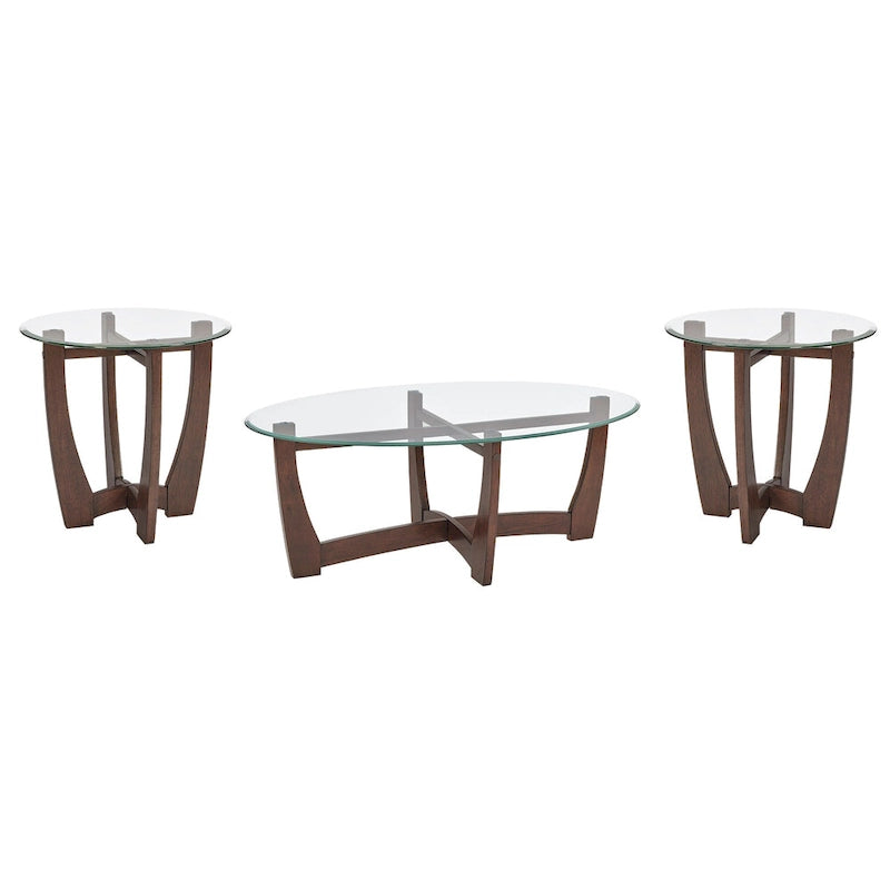 23.5 inch round glass coffee table