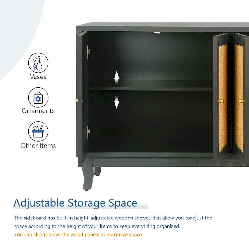 Rattan Sideboard Buffer Cabinet