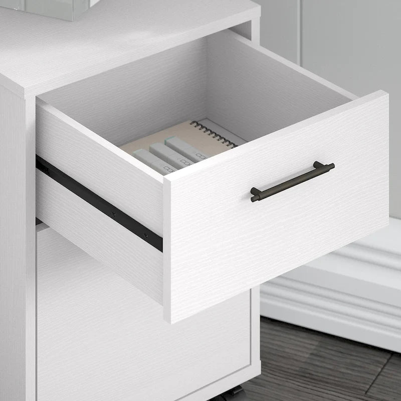 Key West 60W L Shaped Desk with Mobile File Cabinet by Bush Furniture