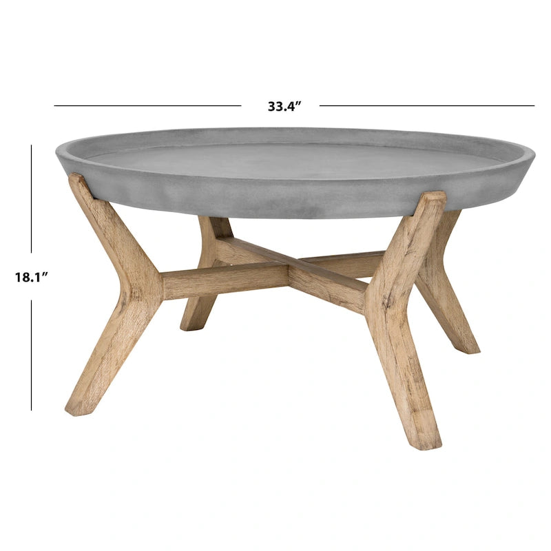 Indoor/Outdoor Coffee Table - Concrete Top - 33Wx33Dx18H