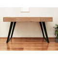 54 Natural and Black Mango Solid Wood Writing Desk With Three Drawers