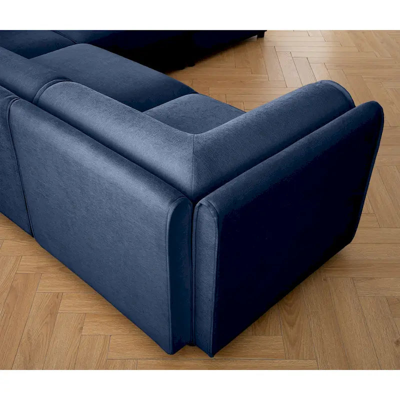 Oversized 7-Piece Chenille Upholstered L-Shaped Modular Sectional Sofa with Storage Seat, DIY Combination