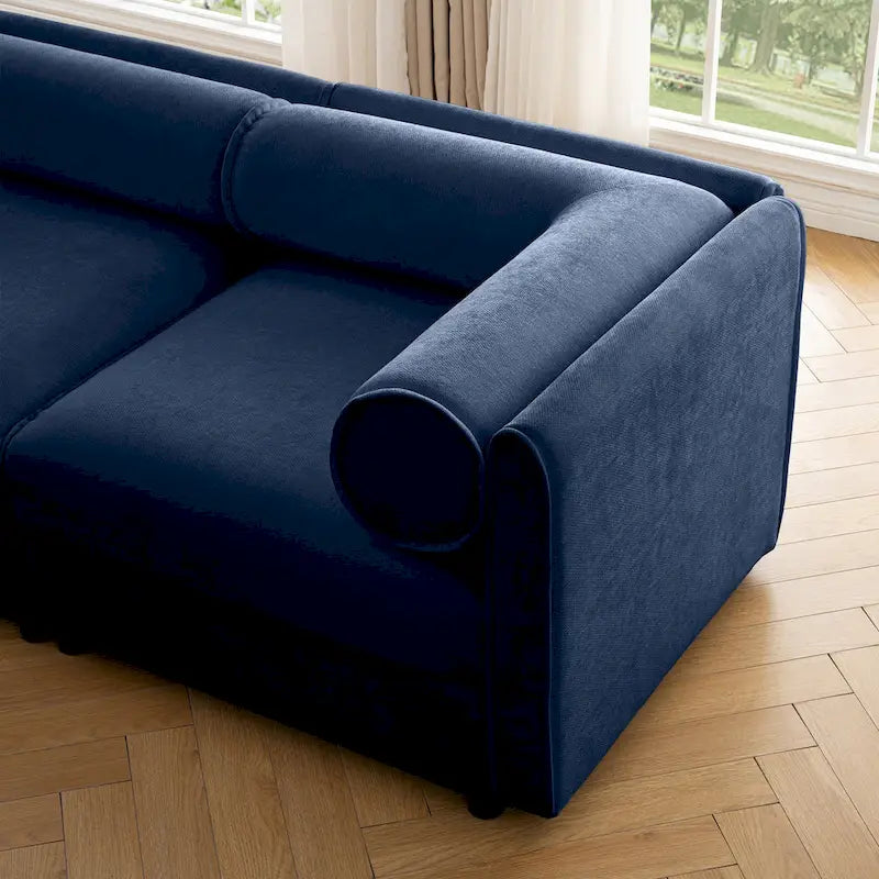 Oversized 7-Piece Chenille Upholstered L-Shaped Modular Sectional Sofa with Storage Seat, DIY Combination