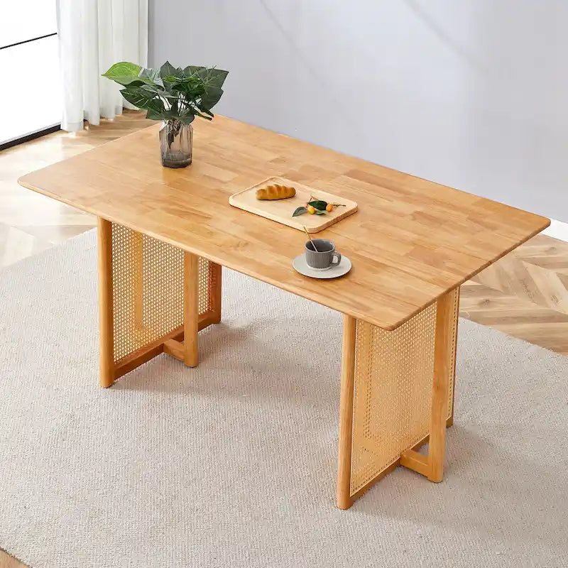 59 Retro Rubberwood Table with Walnut Finish