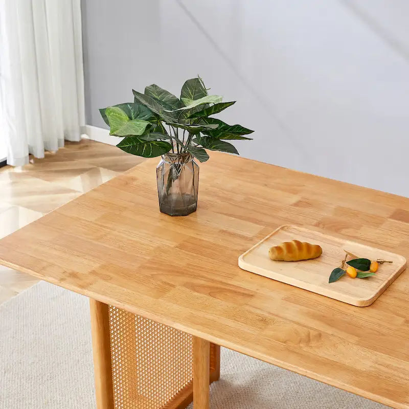 59 Retro Rubberwood Table with Walnut Finish