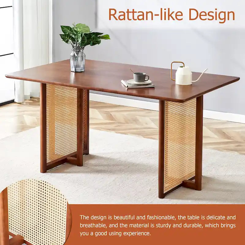 59 Retro Rubberwood Table with Walnut Finish