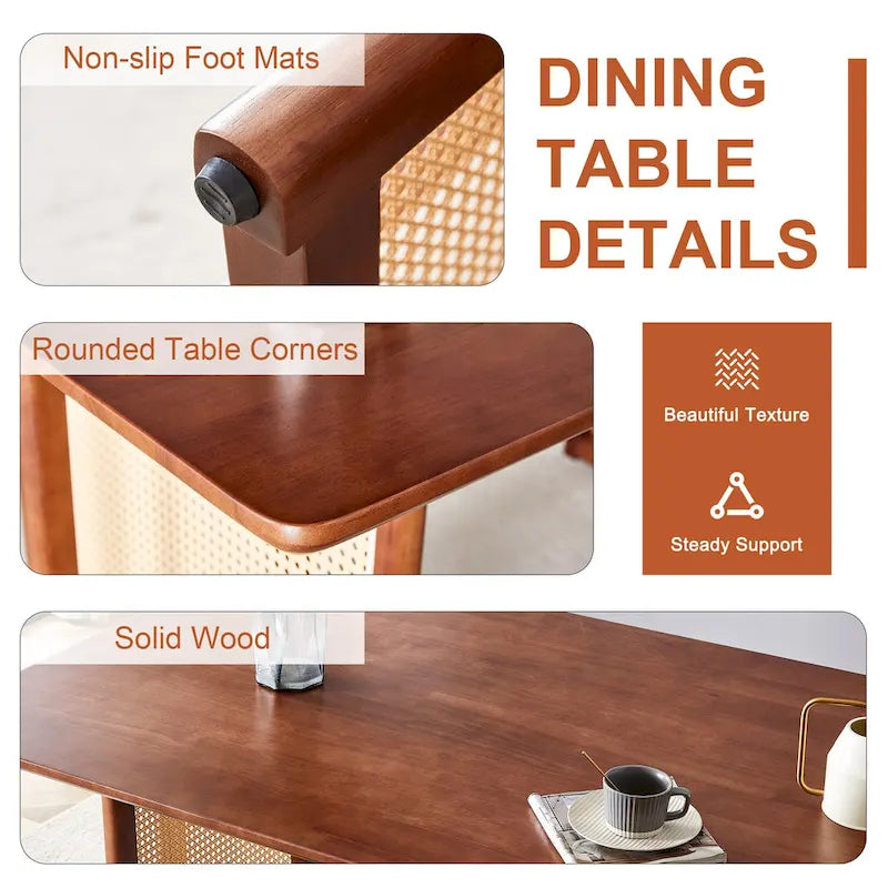 59 Retro Rubberwood Table with Walnut Finish