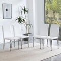 Dining Chairs Set of 4,Modern Kitchen & Dining Room Chairs,Faux Leather Cushion Seat Metal Legs
