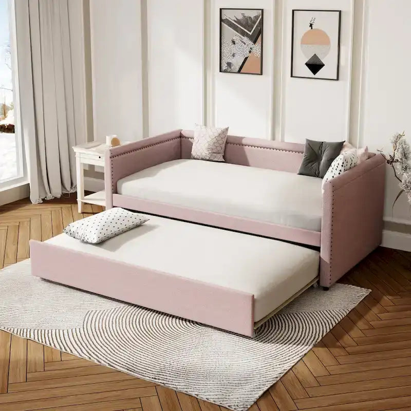 Upholstered Twin Daybed with Trundle