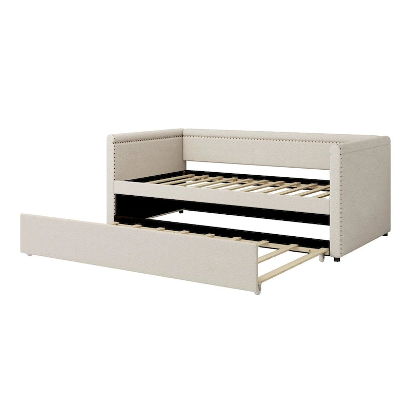 Upholstered Twin Daybed with Trundle