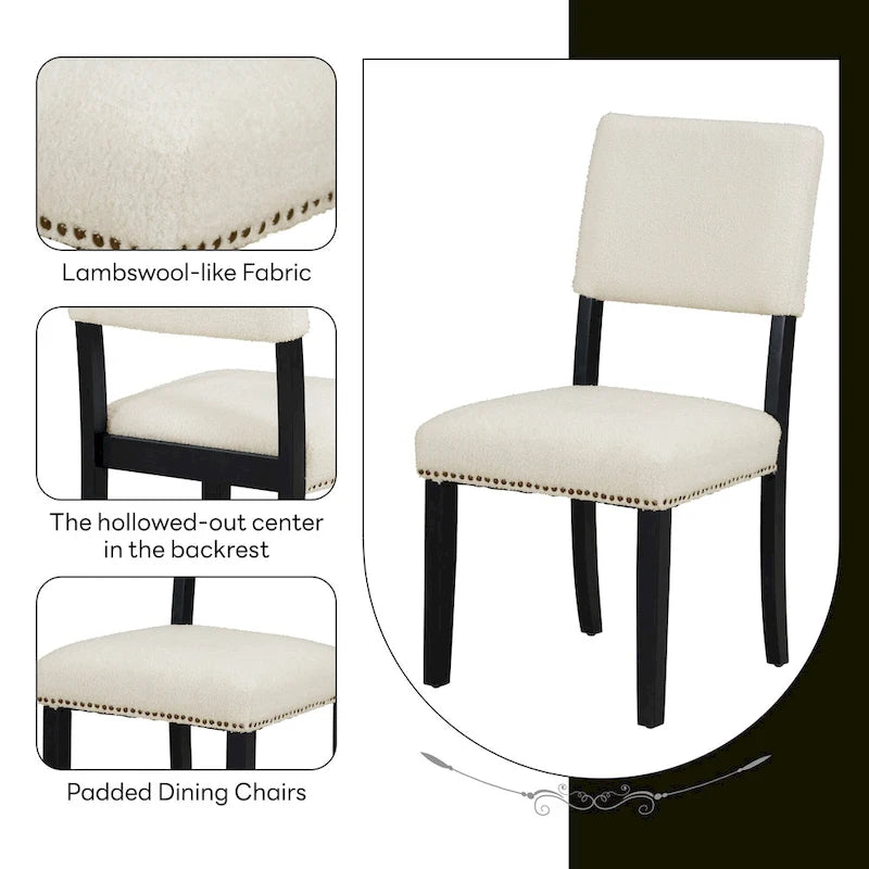 4 People Round Dining Table Set, 5 Piece Kitchen Table Set with Round Dining Table and 4 Upholstered Dining Chairs