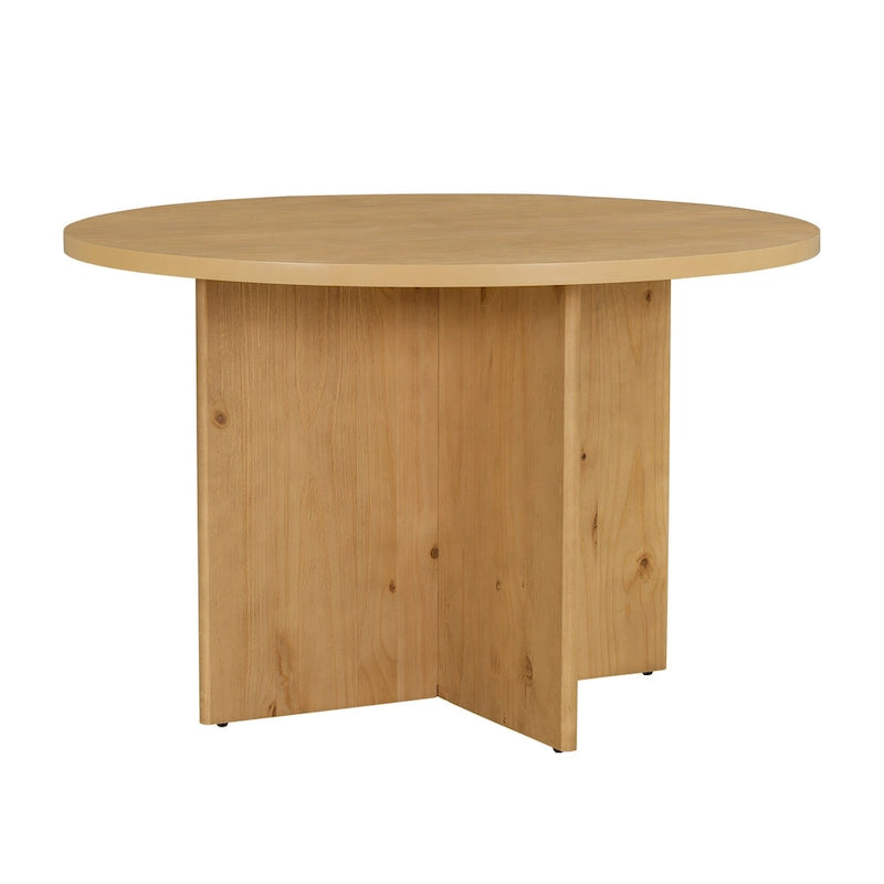 4 People Round Dining Table Set, 5 Piece Kitchen Table Set with Round Dining Table and 4 Upholstered Dining Chairs