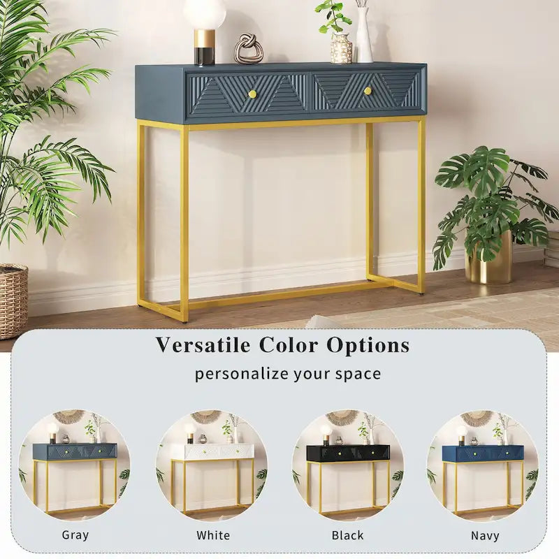 Modern Sleek Console Table with Storage, Grey