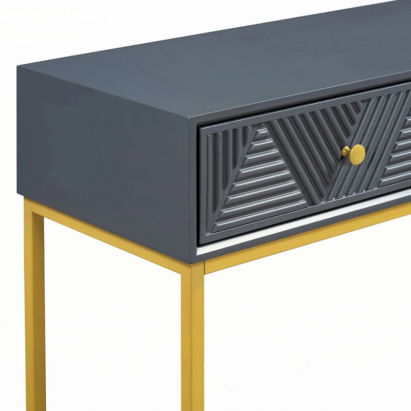 Modern Sleek Console Table with Storage, Grey