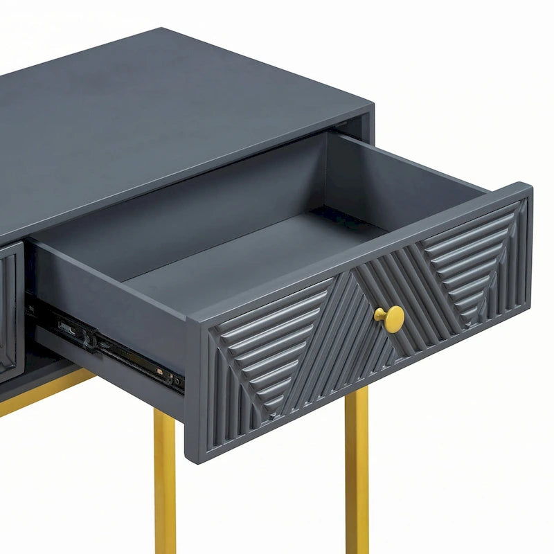 Modern Sleek Console Table with Storage, Grey