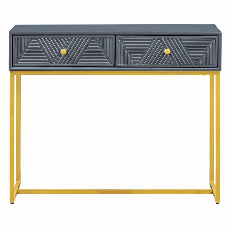 Modern Sleek Console Table with Storage, Grey