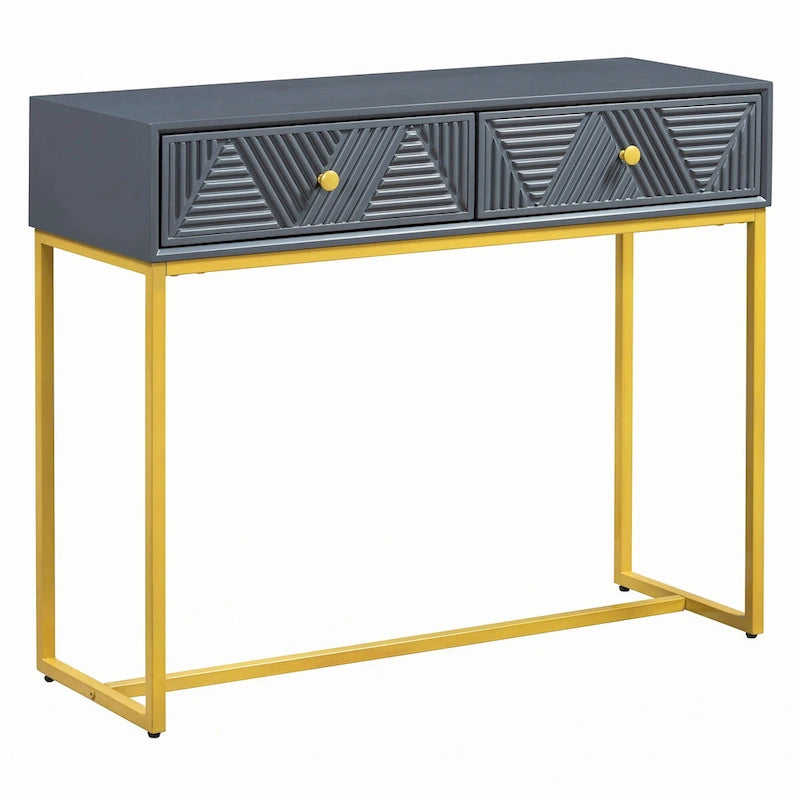 Modern Sleek Console Table with Storage, Grey