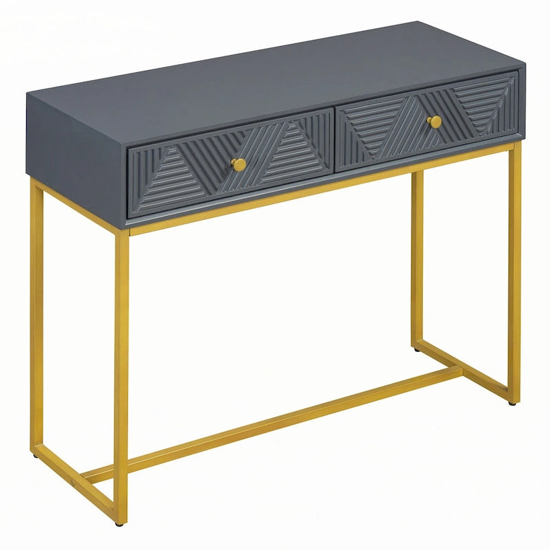 Modern Sleek Console Table with Storage, Grey