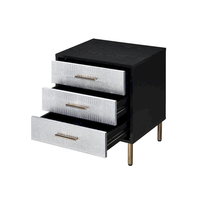 3-Drawer Solid Wood Bachelors Chest, Storage Cabinet with Solid Wood Handle for Bedroom, Living Room