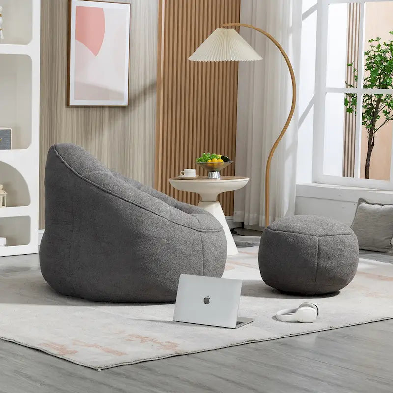 Bean Bag Sofa Chair with Footrest