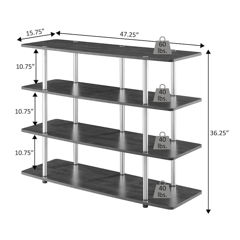 Convenience Concepts Designs2Go XL 55 inch Highboy 4 Tier TV Stand