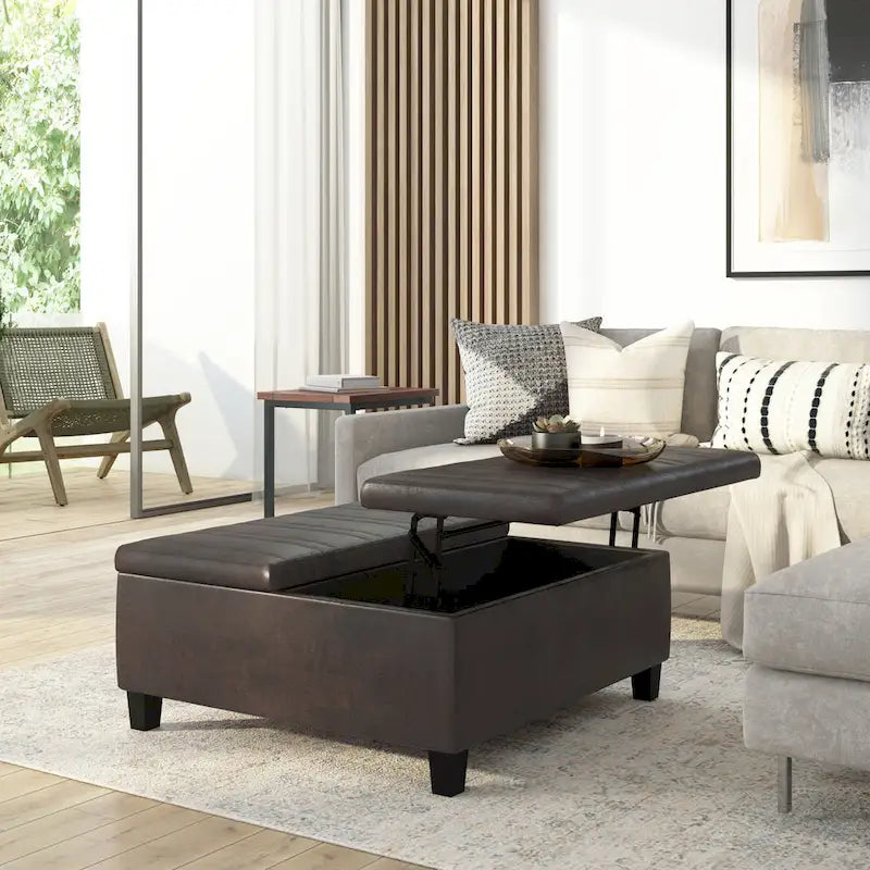 WYNDENHALL Tyler 36 inch Wide Contemporary Square Table Ottoman