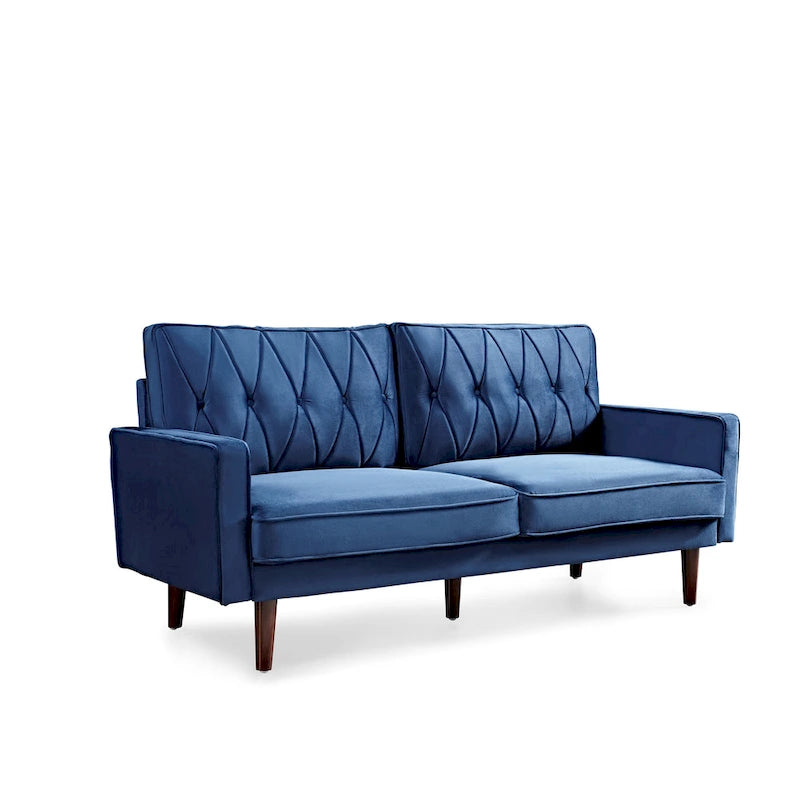 Feemster 69.3 Wide Velvet Tufted Cushion Back Sofa