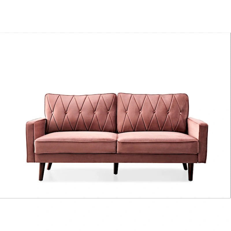 Feemster 69.3 Wide Velvet Tufted Cushion Back Sofa