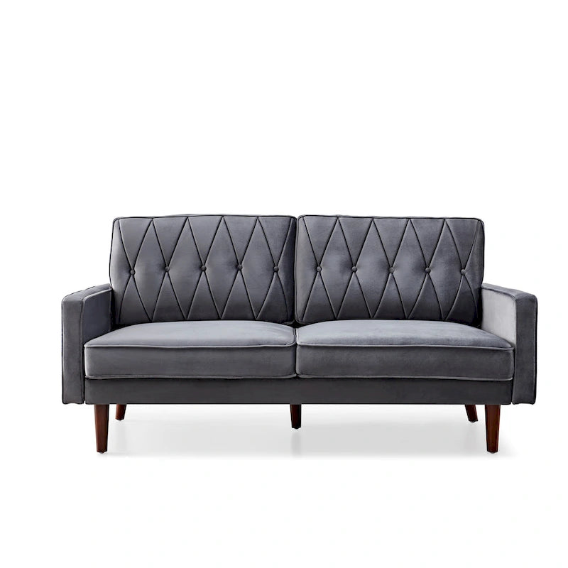 Feemster 69.3 Wide Velvet Tufted Cushion Back Sofa