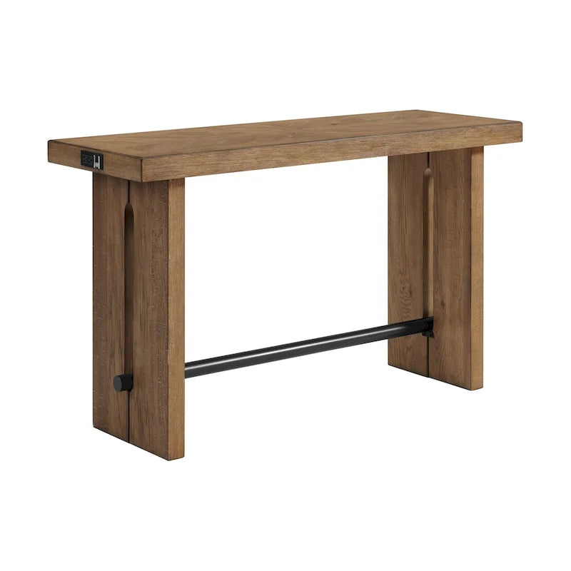 Landmark 60 Wide Sofa Table with 2 Legs, Weathered Oak