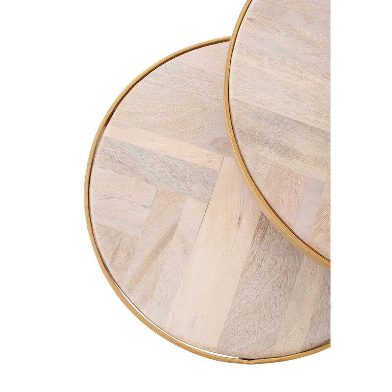 Natural Wood And Iron Nesting Accent Tables (Set of 2) by East at Main