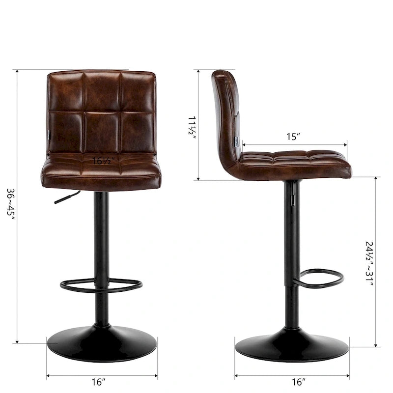 Swivel Adjustable Height with Armless Bar Stools