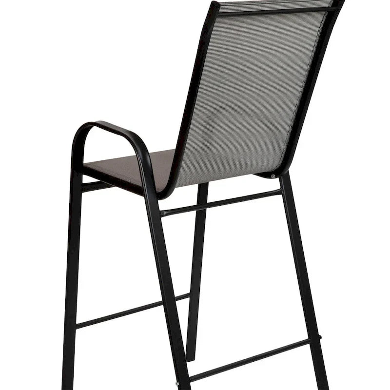 4 Pack Outdoor Barstools with Flex Comfort Material - Patio Stool