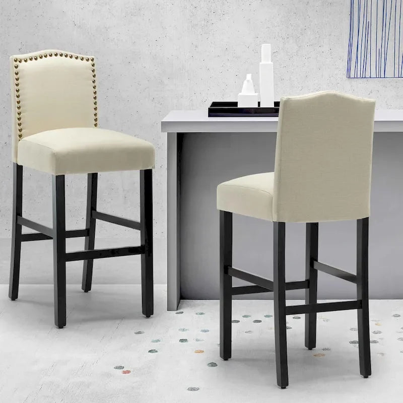 28 Inches Barstools Upholstered Bar Stools Pub Chairs Set of 2