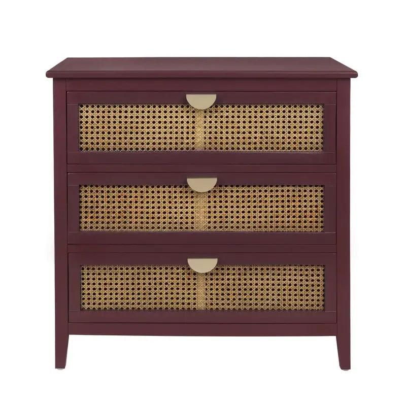Natural Rattan Storage Cabinet 3 Drawer Chest
