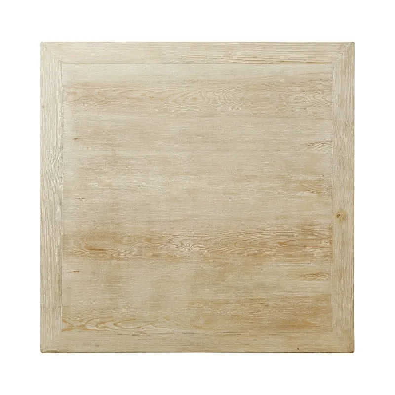 Square Weathered White Washed Wood Coffee Table