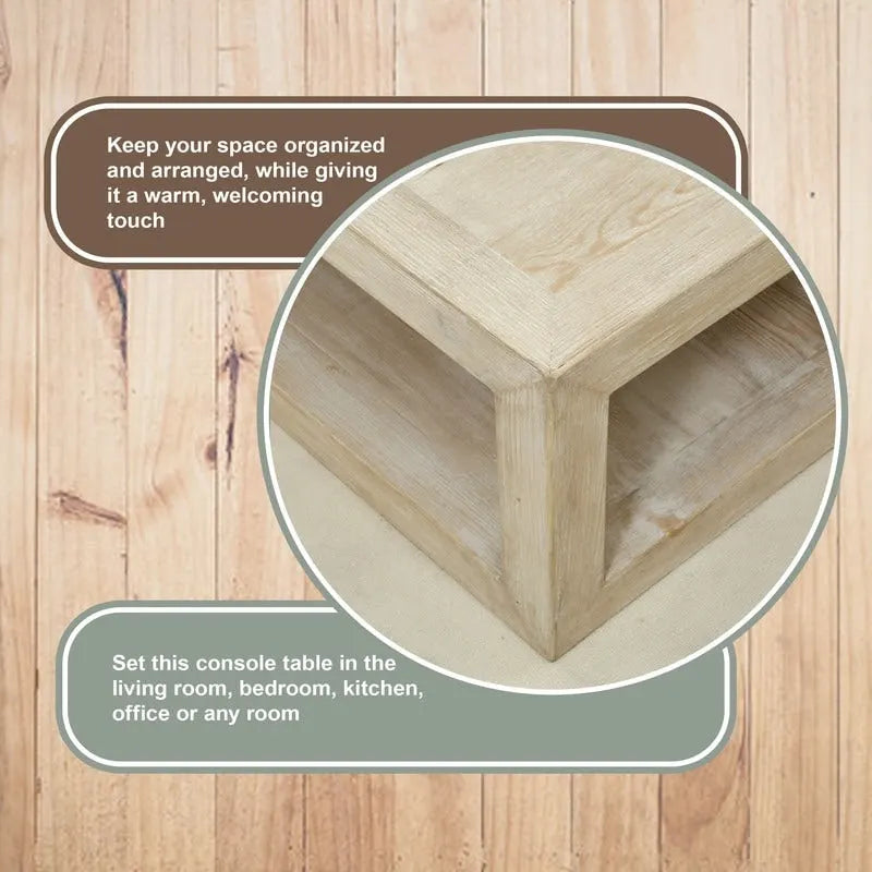 Square Weathered White Washed Wood Coffee Table