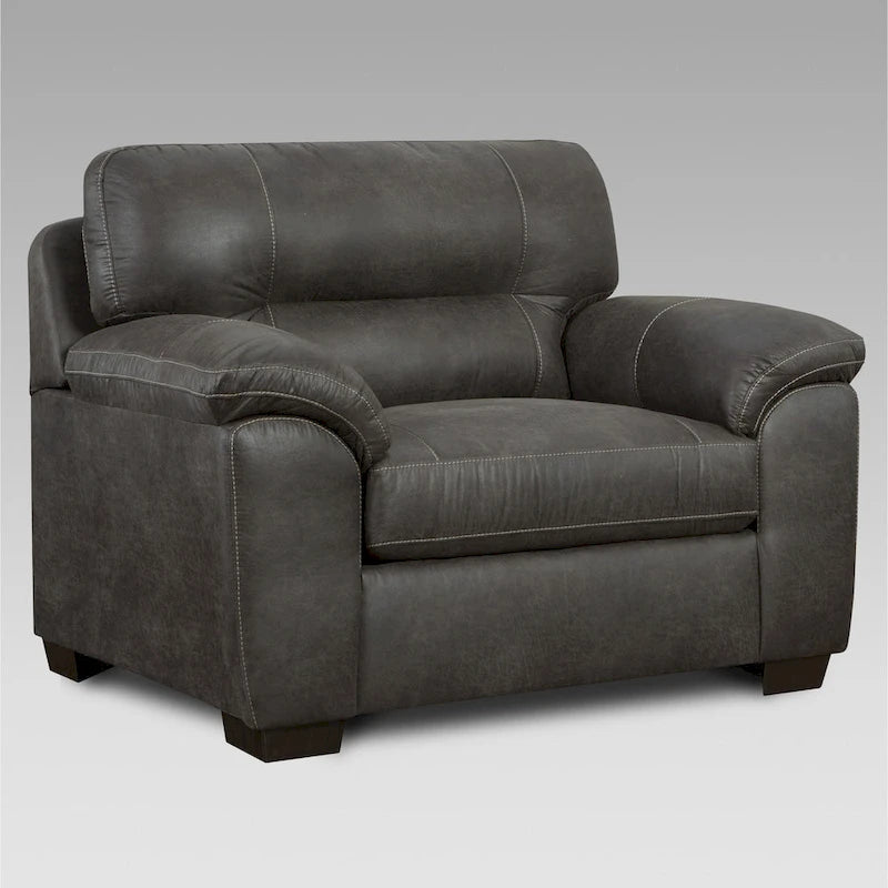 Roundhill Furniture Tirana Contemporary Fabric Pillow-top Arm 4-Piece Sofa Set in Sequoia Ash