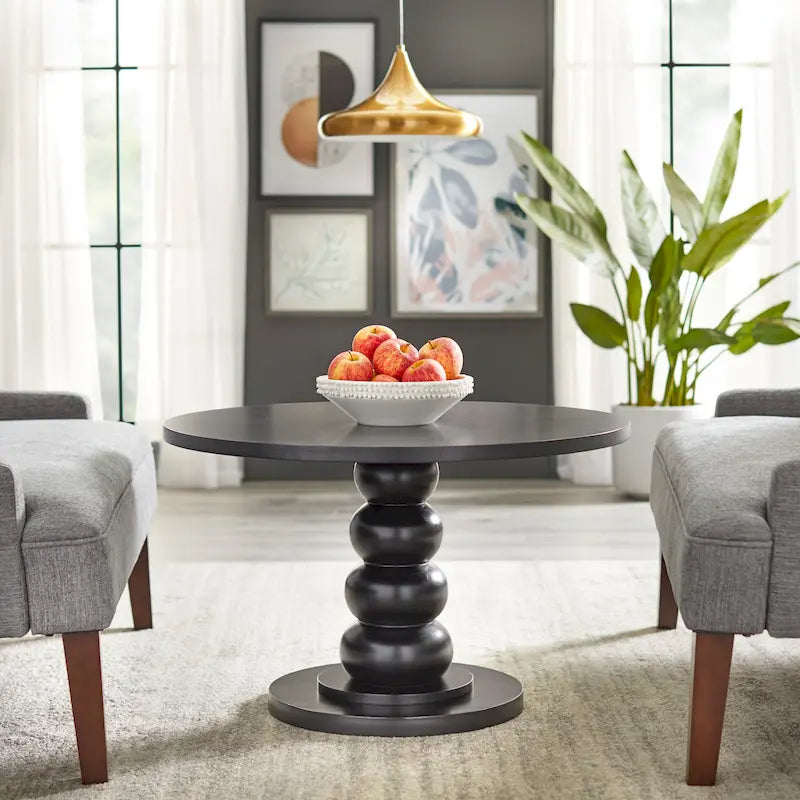 Black Round Pedestal Coffee Table