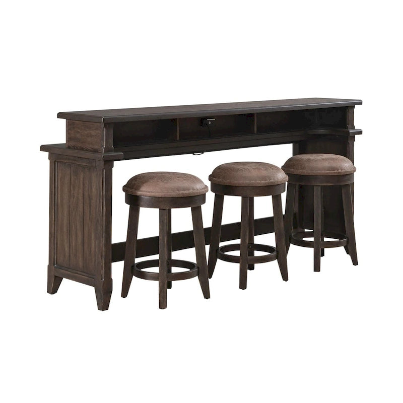 Paradise Valley Saddle Brown 4 Piece Console Table Set