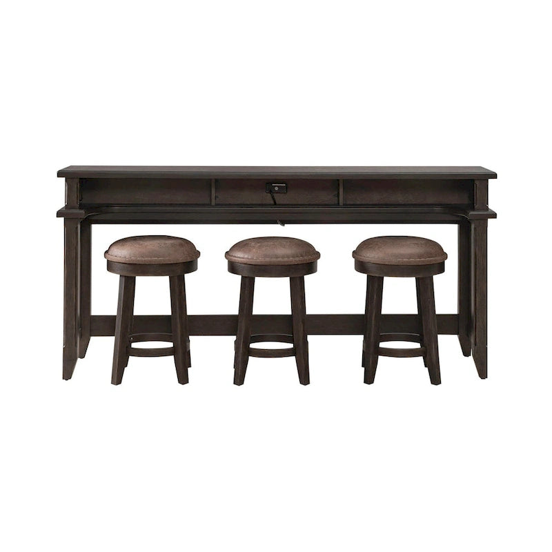 Paradise Valley Saddle Brown 4 Piece Console Table Set