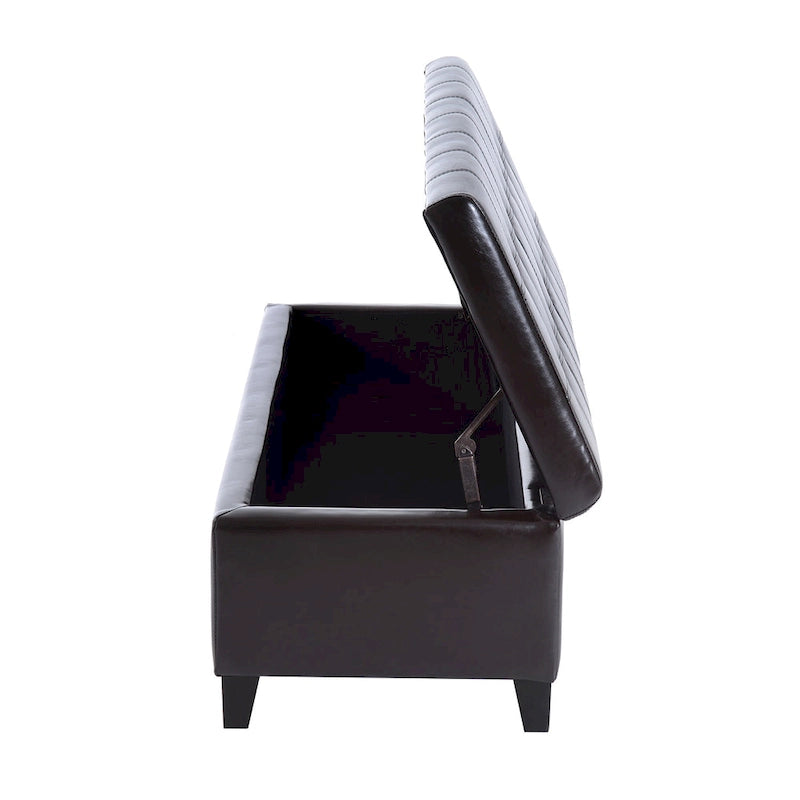 51-inch PU Leather Tufted Storage Ottoman Bench - 19*50.25*16