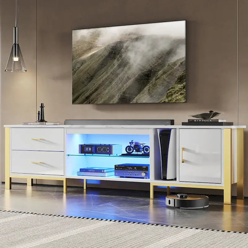 Modern TV Stands for 75/ 80/ 85 inch TV with 2 Drawers - 80 inches