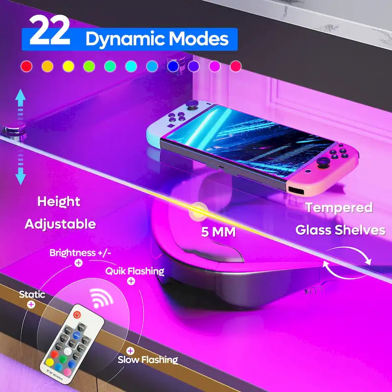 80-Inch LED Gloss TV Stand with 2 Drawers for 75-85 Inch TVs