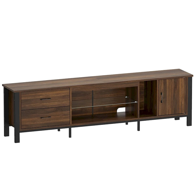 80-Inch LED Gloss TV Stand with 2 Drawers for 75-85 Inch TVs