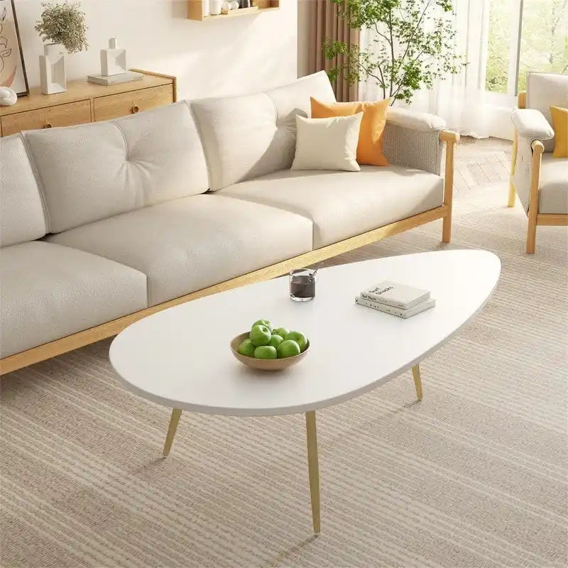 Coffee Tables for Small Space Unique Simple Oval - 22.2D x 42.5W x 17.1H