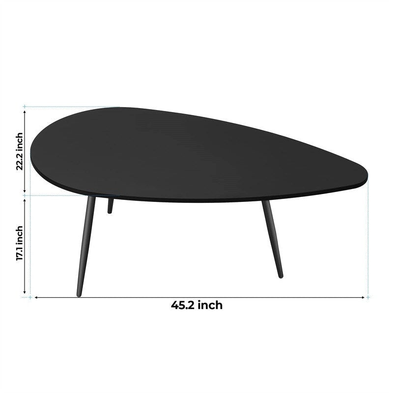 Coffee Tables for Small Space Unique Simple Oval - 22.2D x 42.5W x 17.1H
