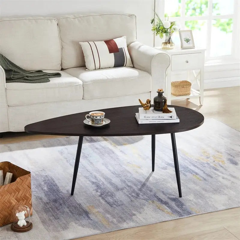 Coffee Tables for Small Space Unique Simple Oval - 22.2D x 42.5W x 17.1H