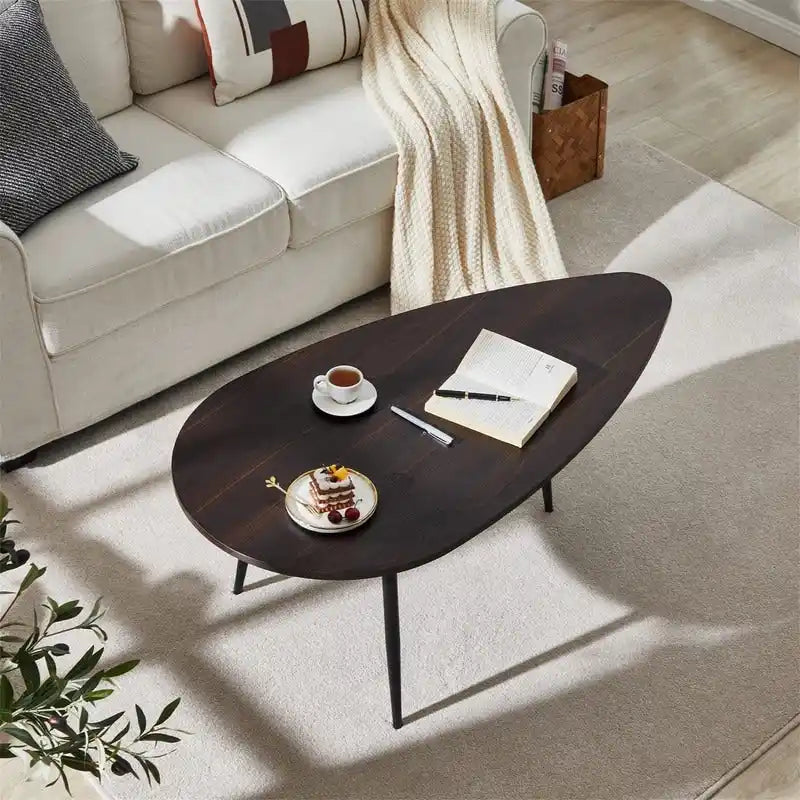 Coffee Tables for Small Space Unique Simple Oval - 22.2D x 42.5W x 17.1H