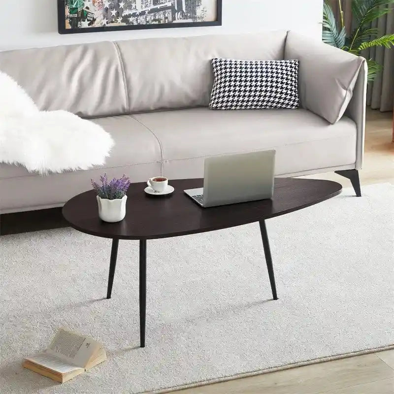 Coffee Tables for Small Space Unique Simple Oval - 22.2D x 42.5W x 17.1H